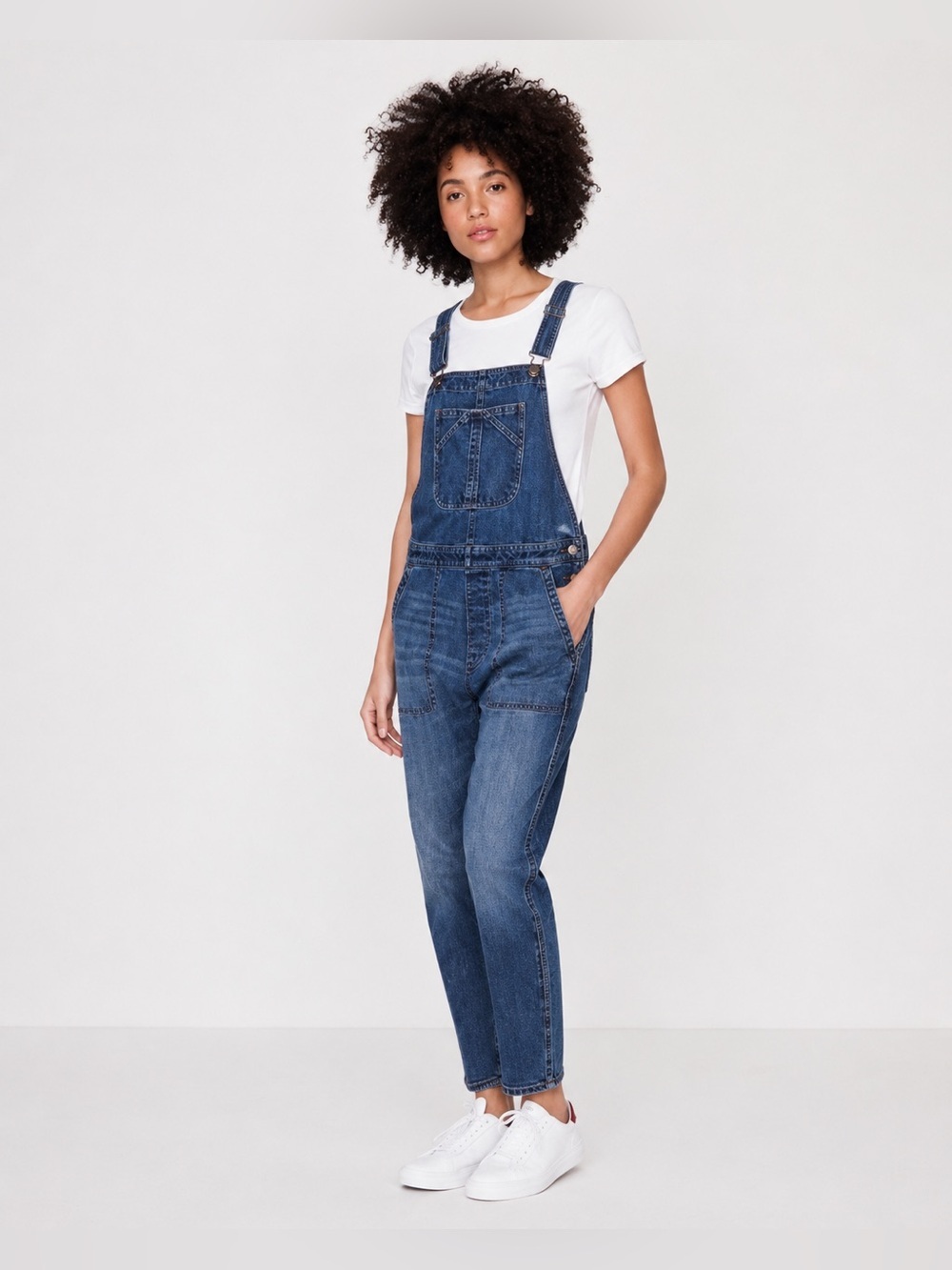 Gap Overalls Womens XS Denim Blue Jean Slouchy Ankle Crop